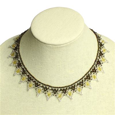 Lace Collar - #381 Bronze, Gold, Crystal, Magnetic Clasp!