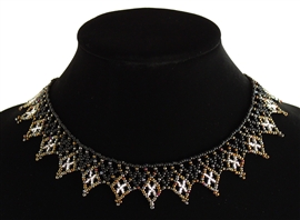 Lace Collar - #450 Bronze, Black, Crystal, Magnetic Clasp!