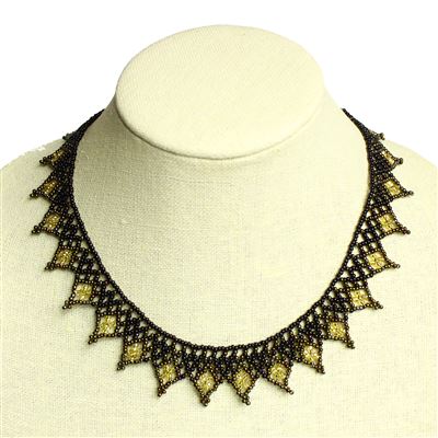 Lace Collar - #451 Bronze, Black, Gold, Magnetic Clasp!