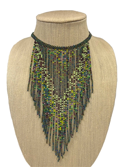 Gatsby Necklace - #105 Purple and Green