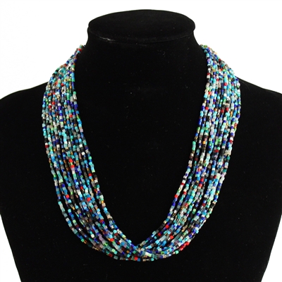 12 Strand Necklace with Two Cuts - #101 Multi, Magnetic Clasp!
