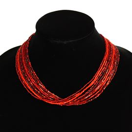 12 Strand Necklace with Two-Cuts - #213 Red