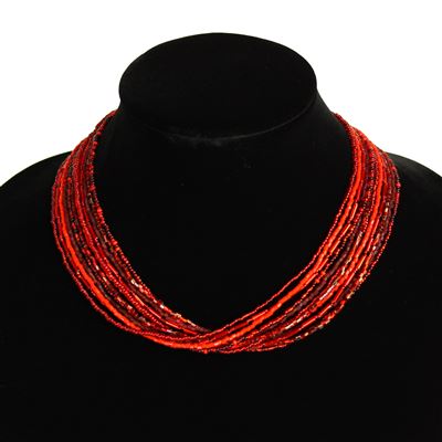 12 Strand Necklace with Two-Cuts - #213 Red