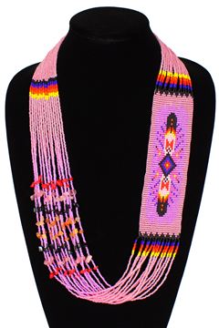 Feather Diamond Story Necklace - #164 Pink