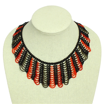 Hamaca Necklace - #111 Red Garnet Stripe, Magnetic Clasp!