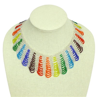 Hamaca Necklace - #117 Rainbow with Crystal Stripe, Magnetic Clasp!