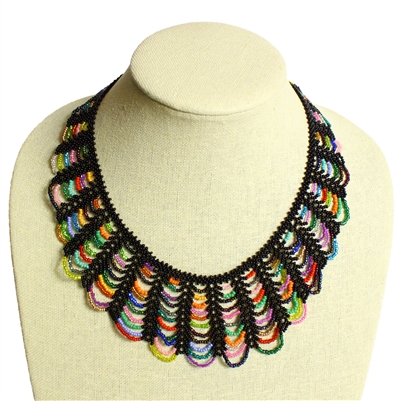 Hamaca Necklace - #151 Black and Multi, Magnetic Clasp!