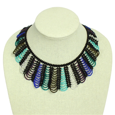 Hamaca Necklace - #528 Turquoise, Purple, Blue, Bronze, Magnetic Clasp!