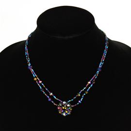Crystal Mandala Necklace - #106 Desert Sunset, Magnetic Clasp!
