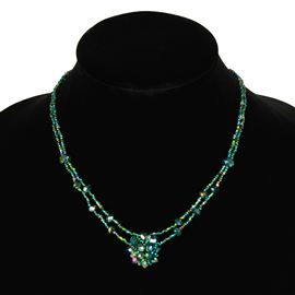 Crystal Mandala Necklace - #109 Green, Magnetic Clasp!
