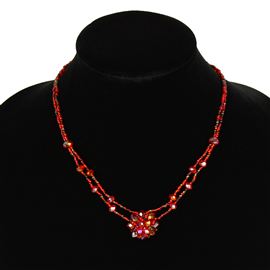 Crystal Mandala Necklace - #111 Red Garnet, Magnetic Clasp!