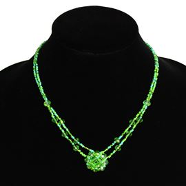 Crystal Mandala Necklace - #134 Turquoise and Lime, Magnetic Clasp!