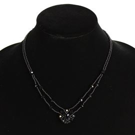 Crystal Mandala Necklace - #200 Black, Magnetic Clasp!