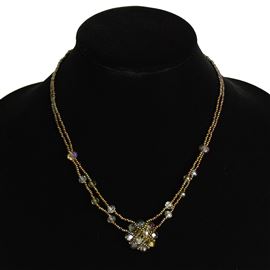 Crystal Mandala Necklace - #201 Bronze, Magnetic Clasp!