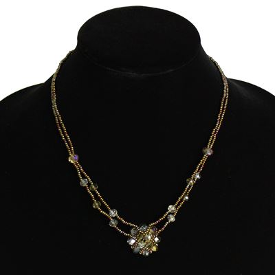 Crystal Mandala Necklace - #201 Bronze, Magnetic Clasp!