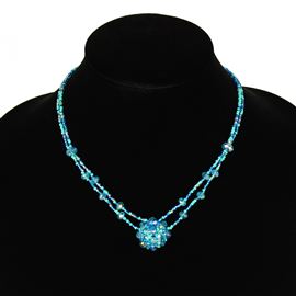 Crystal Mandala Necklace - #208 Light Blue, Magnetic Clasp!