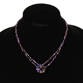 Crystal Mandala Necklace - #210 Purple, Magnetic Clasp!