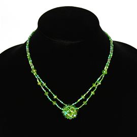Crystal Mandala Necklace - #211 Lime, Magnetic Clasp!