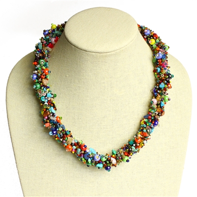 Super Fuzzy Necklace - #101 Multi, Magnetic Clasp!