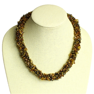 Super Fuzzy Necklace - #103 Earth, Double Magnetic Clasp!