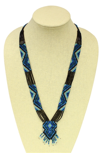 Split Necklace - #140 Turquoise and Blue