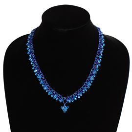Lace Drop Necklace - #108 Blue, Magnetic Clasp!