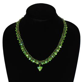 Lace Drop Necklace - #109 Green, Magnetic Clasp!