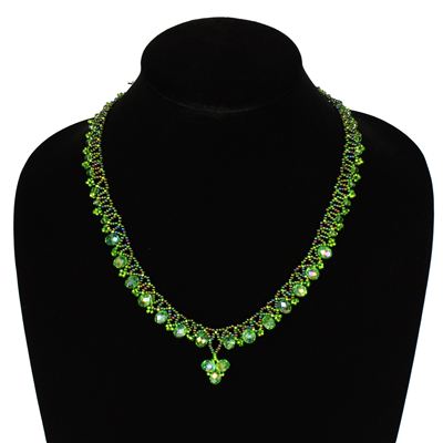 Lace Drop Necklace - #109 Green, Magnetic Clasp!