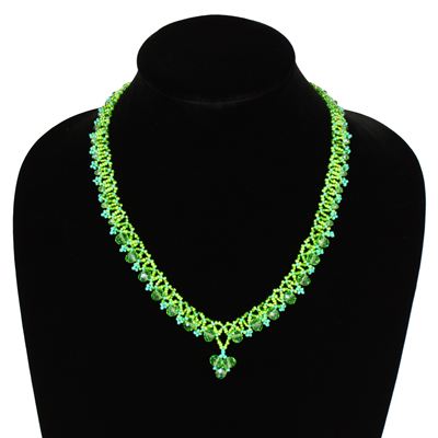 Lace Drop Necklace - #134 Turquoise and Lime, Magnetic Clasp!