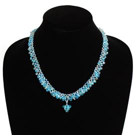 Lace Drop Necklace - #208 Light Blue, Magnetic Clasp!