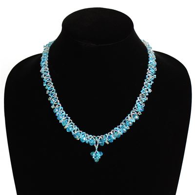 Lace Drop Necklace - #208 Light Blue, Magnetic Clasp!