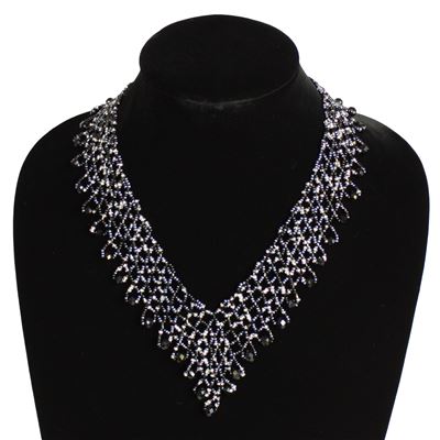 Lola Necklace - #102 Black and Crystal, Magnetic Clasp!