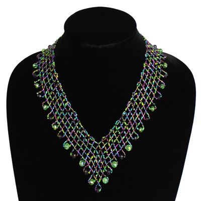 Lola Necklace - #105 Purple and Green, Magnetic Clasp!