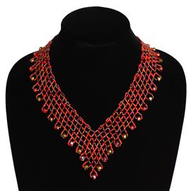 Lola Necklace - #111 Red Garnet, Magnetic Clasp!