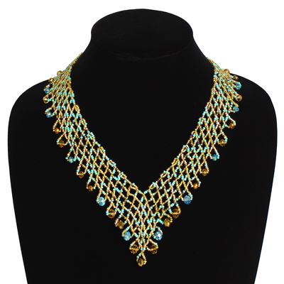 Lola Necklace - #132 Turquoise and Gold, Magnetic Clasp!
