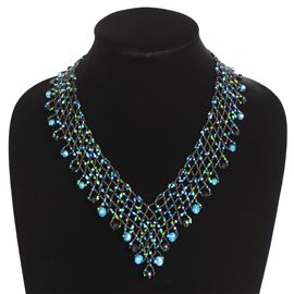 Lola Necklace - #133 Turquoise and Black, Magnetic Clasp!
