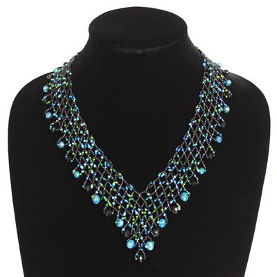 Lola Necklace - #133 Turquoise and Black, Magnetic Clasp!