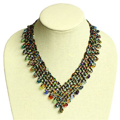 Lola Necklace - #151 Black and Multi, Magnetic Clasp!