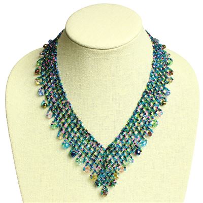 Lola Necklace - #176 Blue Multi, Magnetic Clasp!