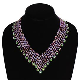 Lola Necklace - #242 Pink, Purple, Green, Magnetic Clasp!