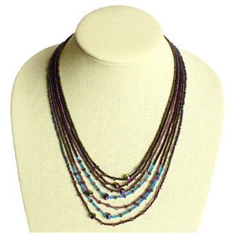 7 Strand with Crystals Necklace - #106 Desert Sunset CB, Magnetic Clasp!