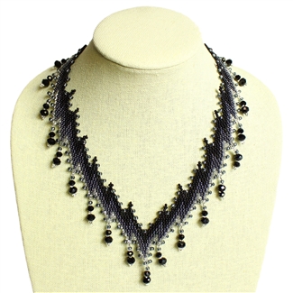 Lightning Necklace - #102 Black and Crystal, Magnetic Clasp!