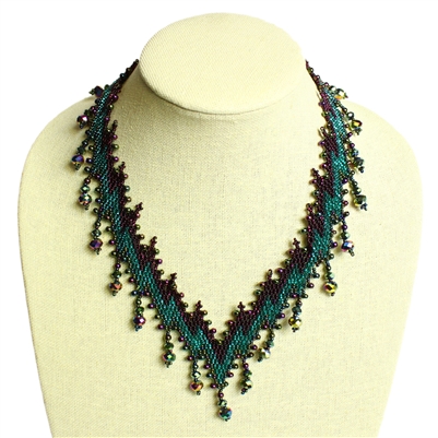 Lightning Necklace - #105 Purple and Green, Magnetic Clasp!