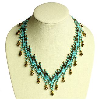 Lightning Necklace - #131 Turquoise and Bronze, Magnetic Clasp!