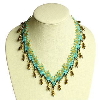 Lightning Necklace - #132 Turquoise and Gold, Magnetic Clasp!