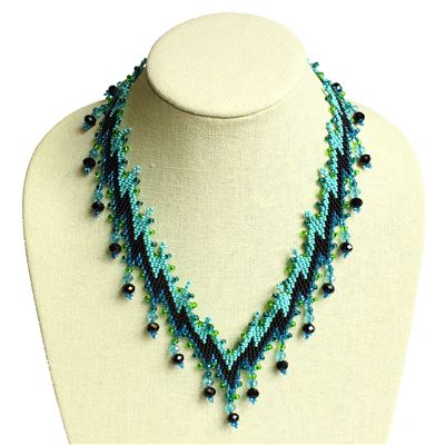Lightning Necklace - #133 Turquoise and Black, Magnetic Clasp!