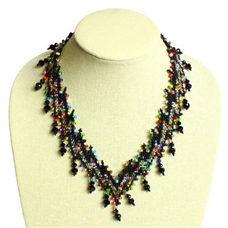 Lightning Necklace - #151 Black and Multi, Magnetic Clasp!