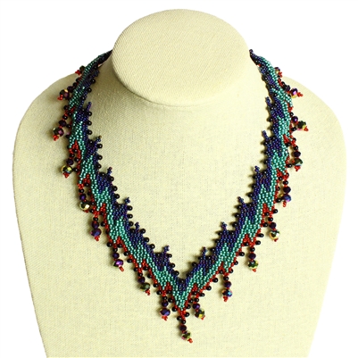 Lightning Necklace - #352 Aqua, Blue, Red, Magnetic Clasp!