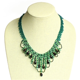 Chandelier Necklace - #109 Green, Magnetic Clasp!