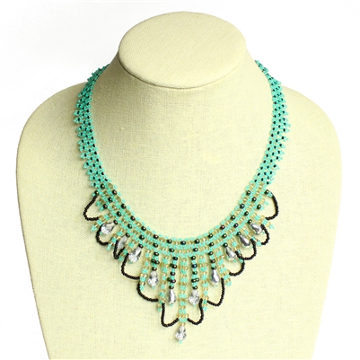 Chandelier Necklace - #271 Mint and Black, Magnetic Clasp!